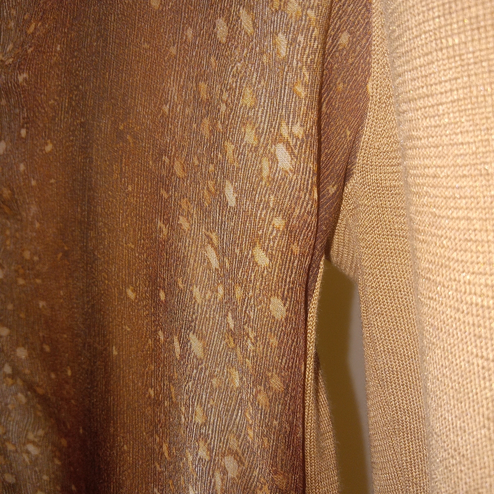 Yves Saint Laurent Sheer Tan V-Neck Cardigan - Picture 5 of 8